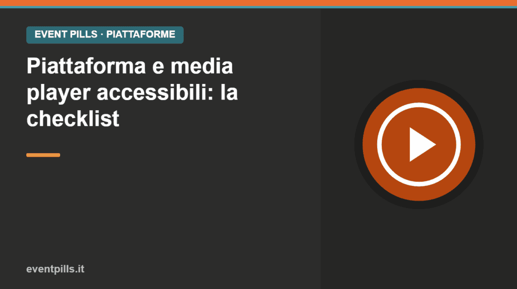 Pulsante play con anello di focus — player accessibile