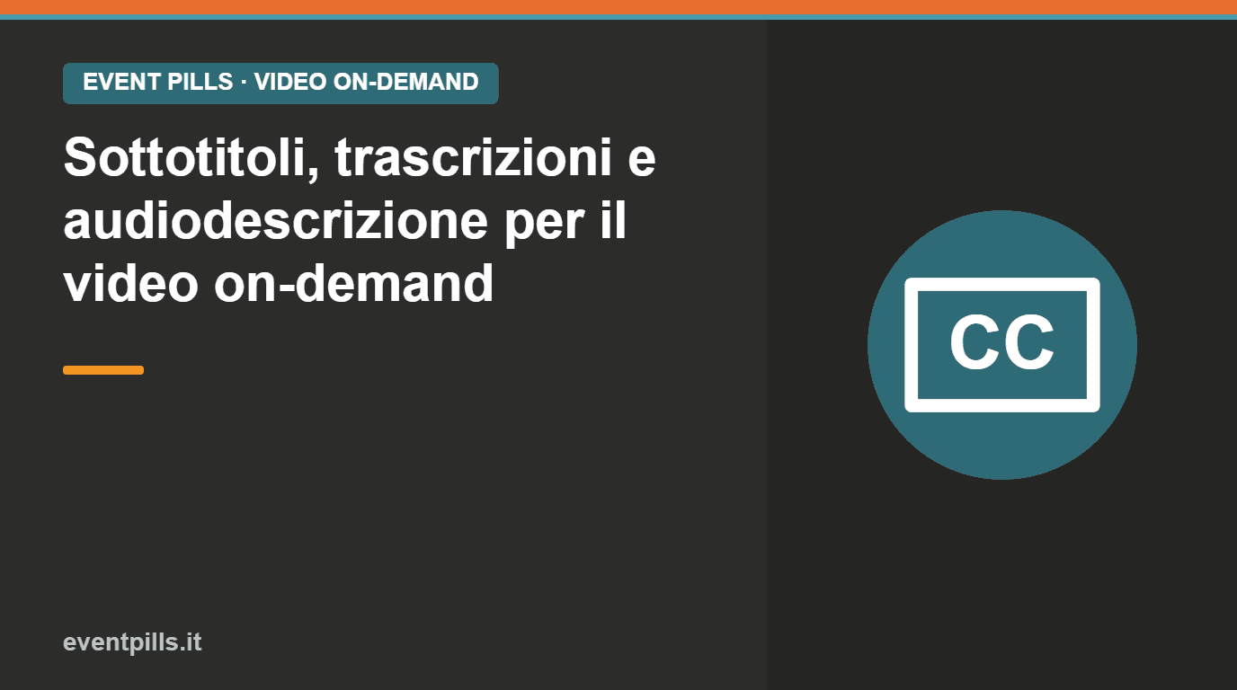 Icona sottotitoli CC — accessibilità del video on-demand