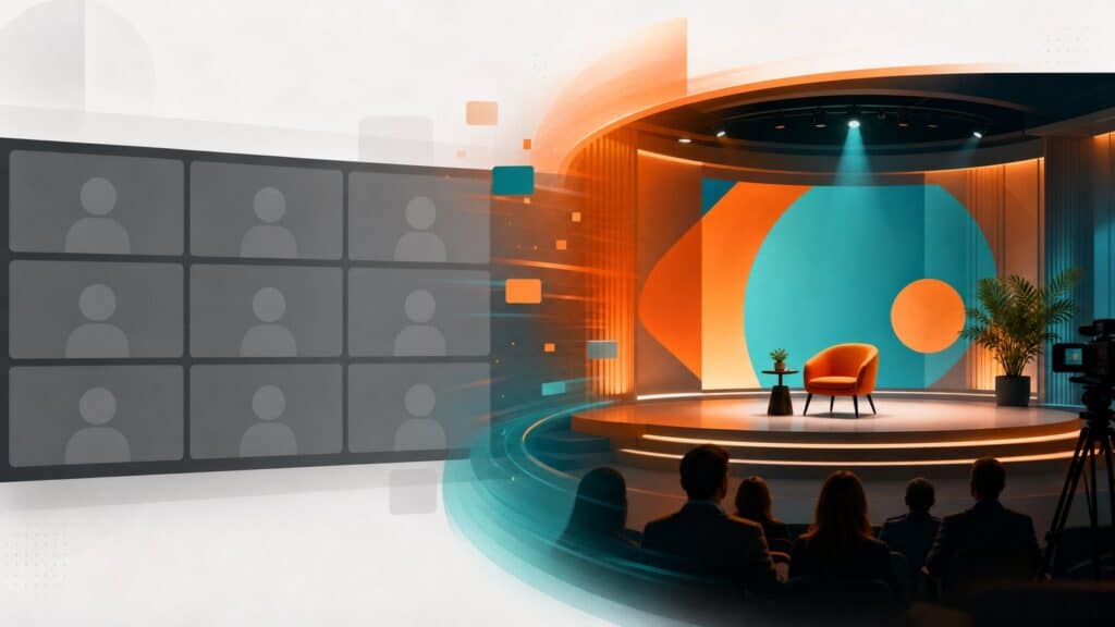 Da griglia di videochiamata a palco brandizzato: piattaforma webinar dedicata contro strumento general purpose