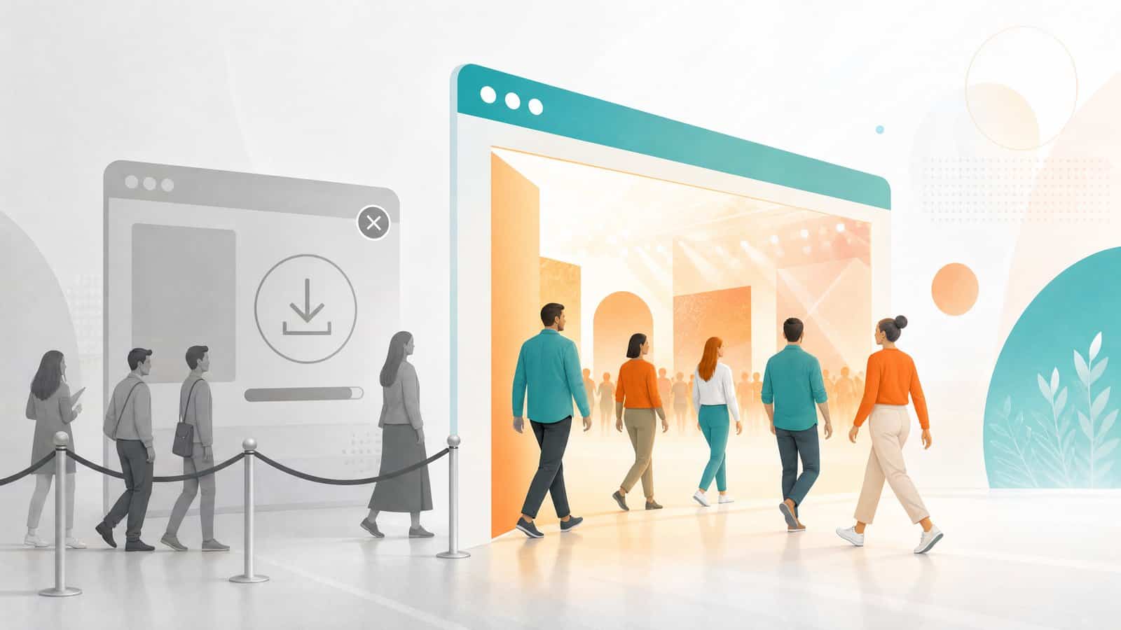 Webinar senza installazione: gli iscritti entrano dal browser mentre il download resta indietro