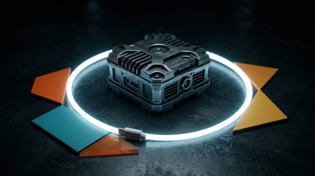 Un core corazzato protetto da un anello luminoso chiuso: il perimetro di sicurezza di una piattaforma per eventi