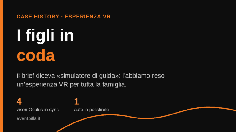 Case history: simulatore VR per eventi (Oculus)